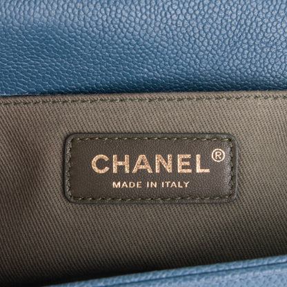 Chanel Caviar Quilted Medium Boy Flap Dark Blue 6 of 7