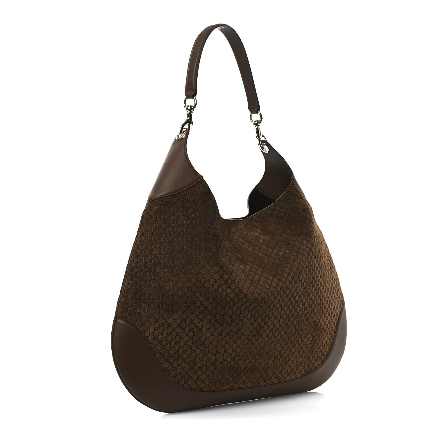 Gucci Suede Micro GG Maxi B Shoulder Bag Brown 4 of 10