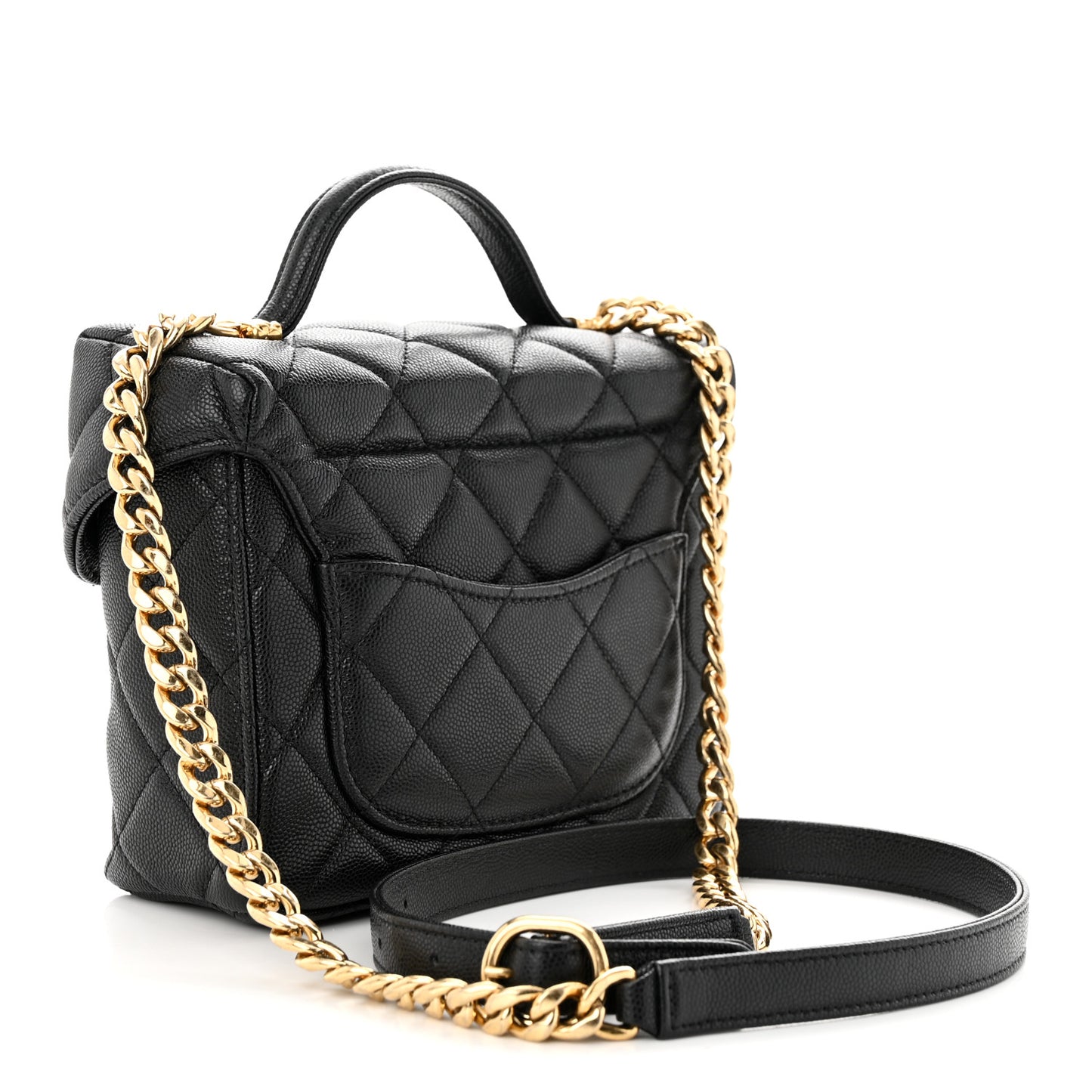 Caviar Quilted Handy Box Vanity Case Black