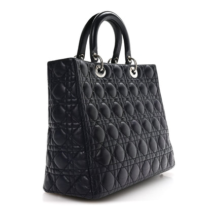 Christian Dior Lambskin Cannage Large Lady Dior Royal Blue 3 of 11
