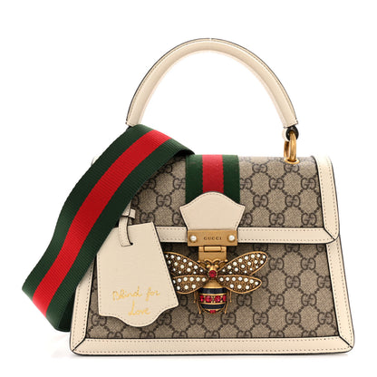 Gucci GG Supreme Monogram Small Queen Margaret Top Handle Bag White 1 of 15
