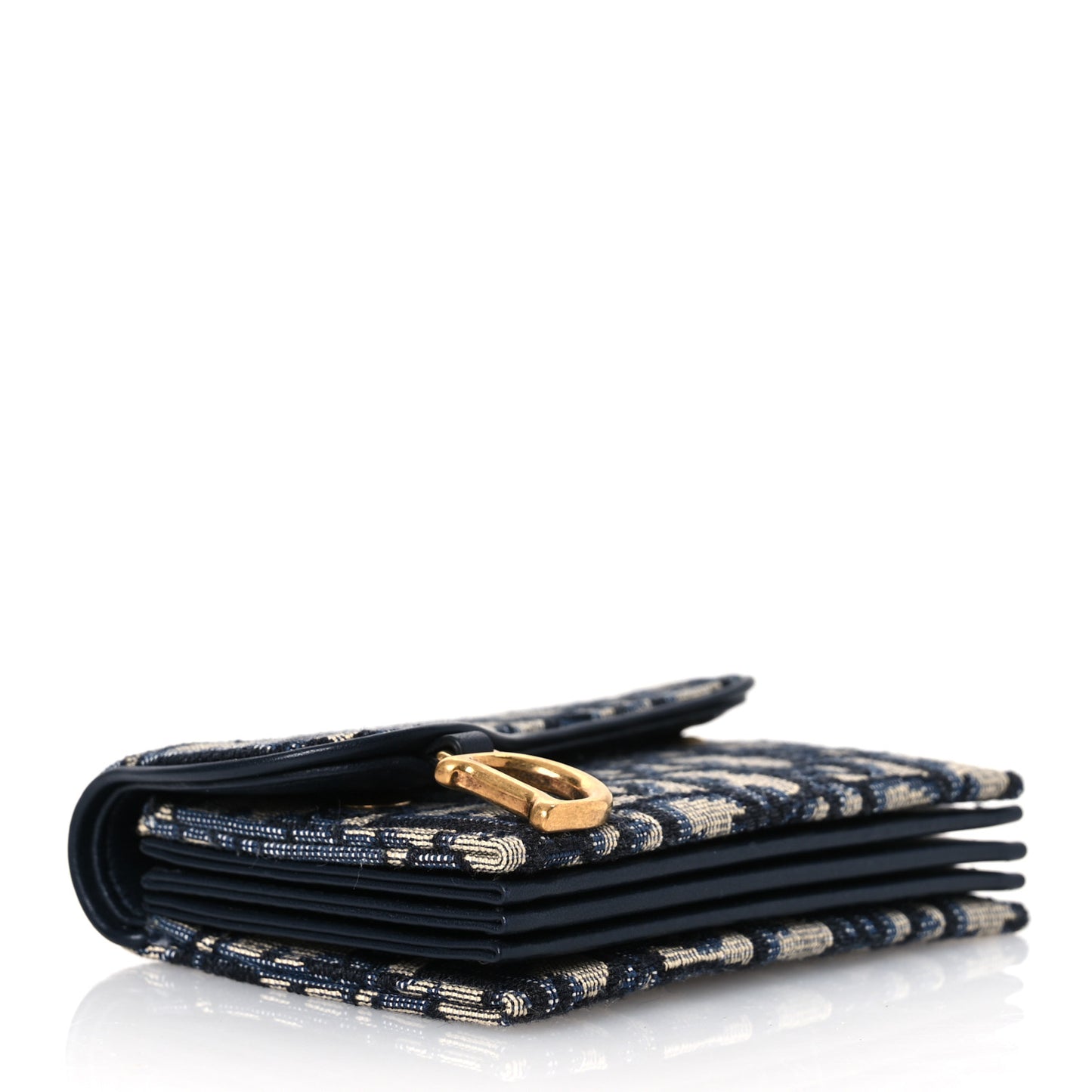 Oblique Saddle 5-Gusset Card Holder Blue