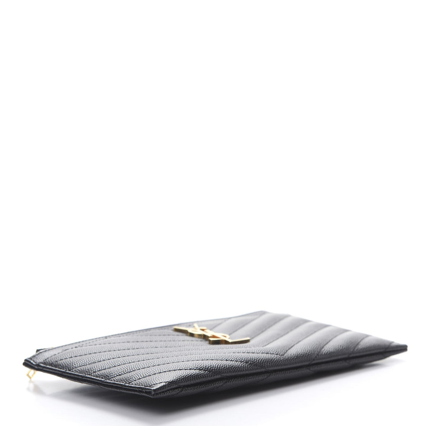 Grain De Poudre Chevron Monogram Bill Pouch Black