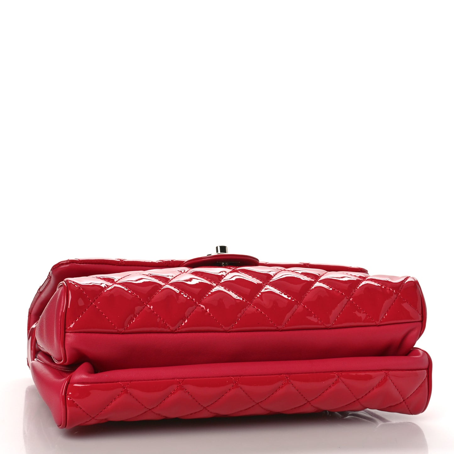 Patent Quilted Medium Rock In Rome Single Flap Dark Pink