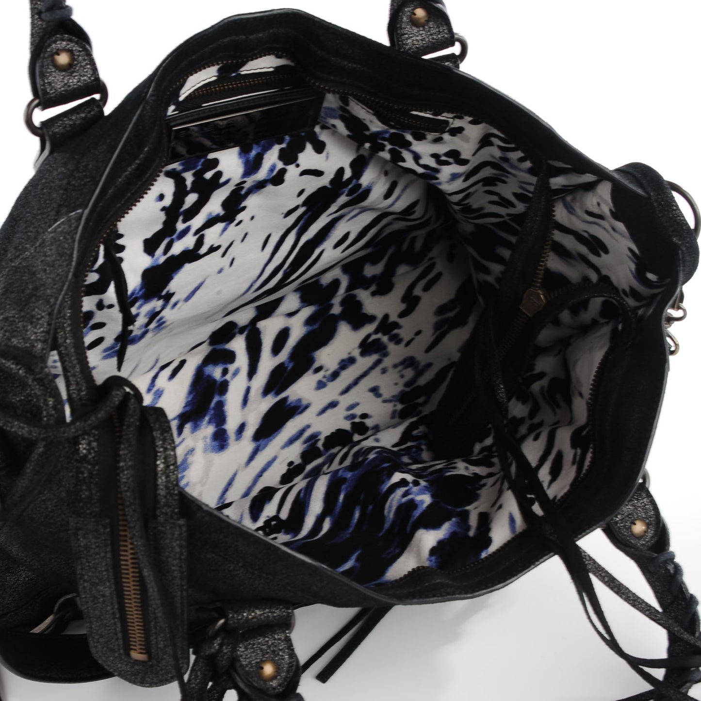 Craquele Calfskin City Black