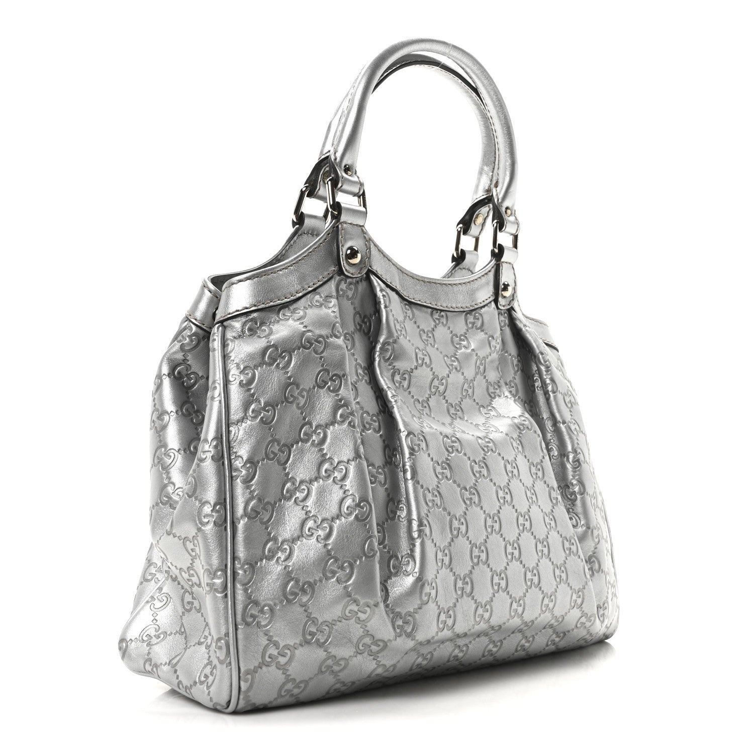 Gucci Guccissima Medium Sukey Tote Silver 3 of 10