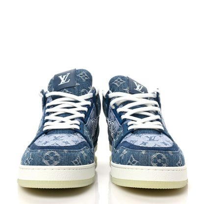 Louis Vuitton Monogram Denim Mens Trainer Sneakers 9 Blue 2 of 7