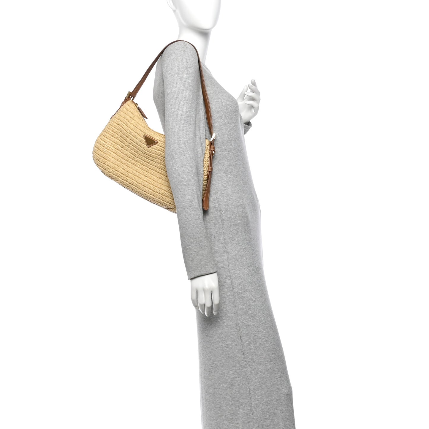Yarn Raffia Effect Crochet Large Aimée Shoulder Bag Natural