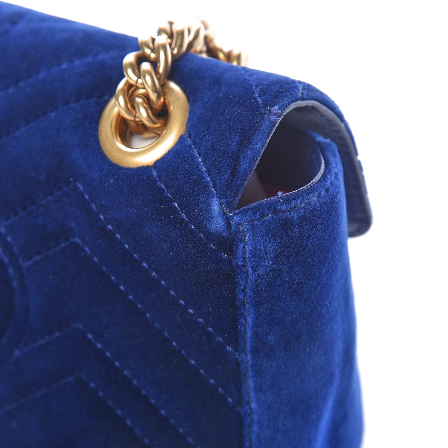 Velvet Matelasse Mini GG Marmont Shoulder Bag Cobalt Blue