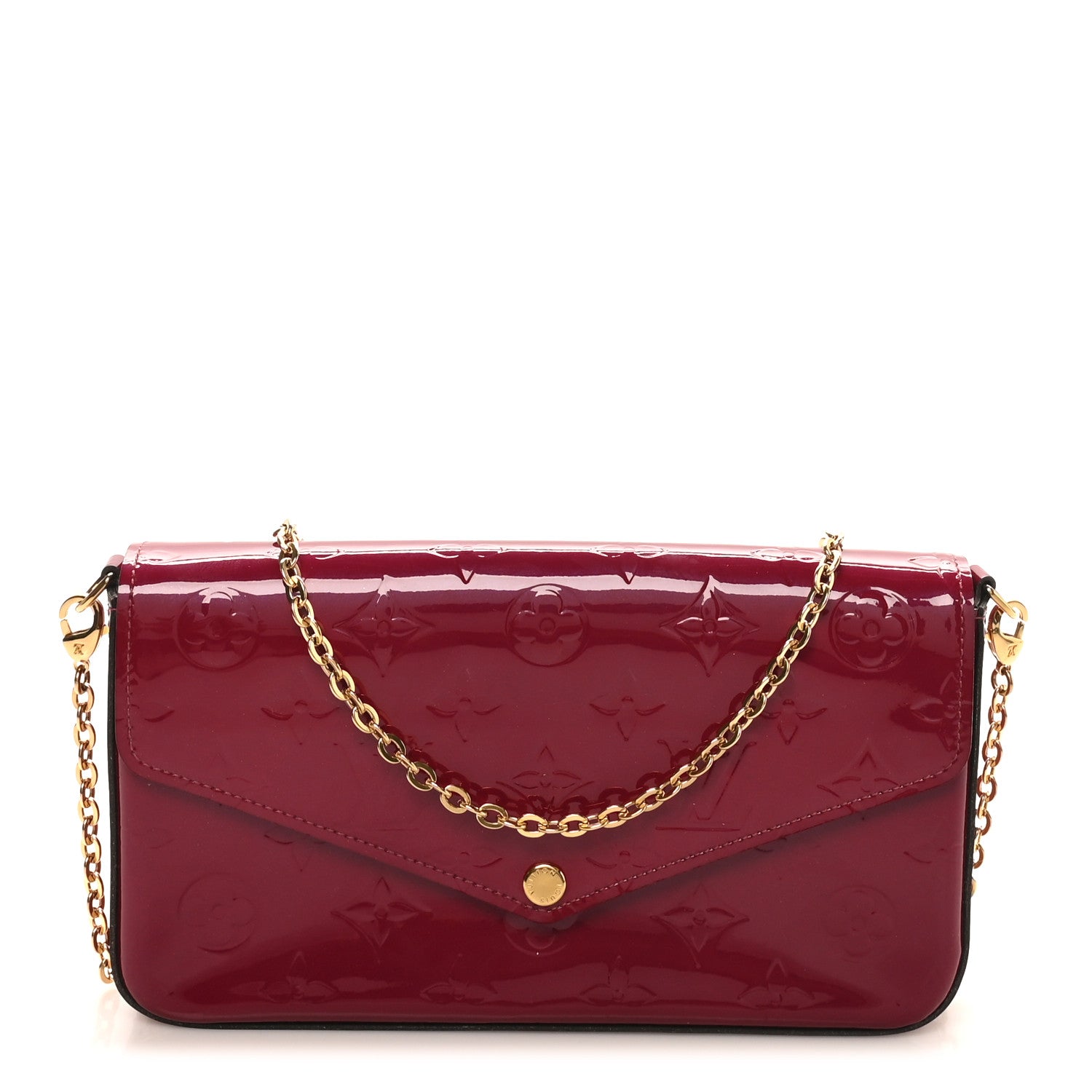 Louis Vuitton Vernis Felicie Chain Wallet Magenta 1 of 10