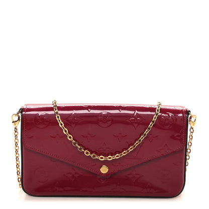 Louis Vuitton Vernis Felicie Chain Wallet Magenta 1 of 10