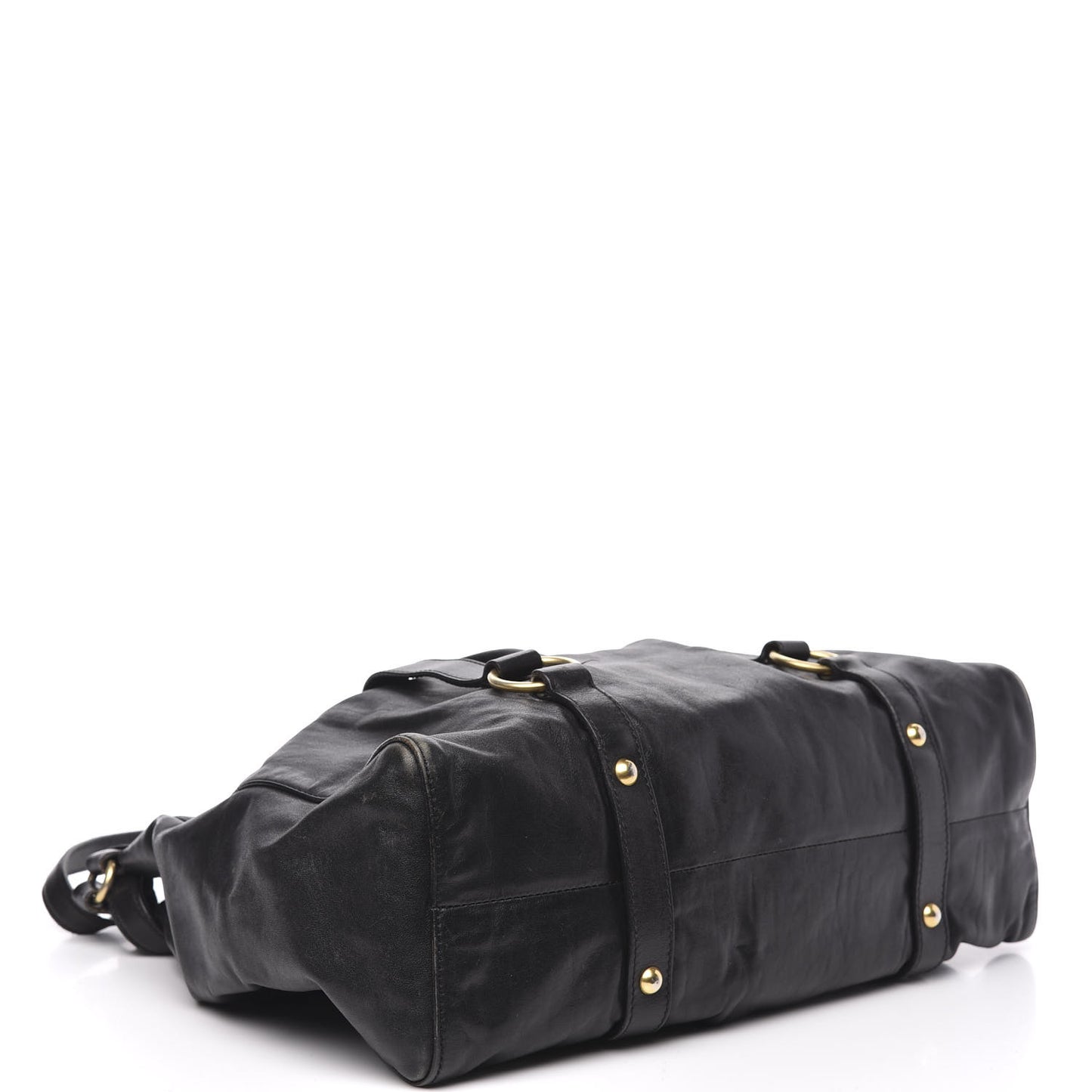 Vitello Lux Gathered Tote Black