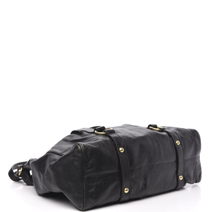 Miu Miu Vitello Lux Gathered Tote Black 4 of 17