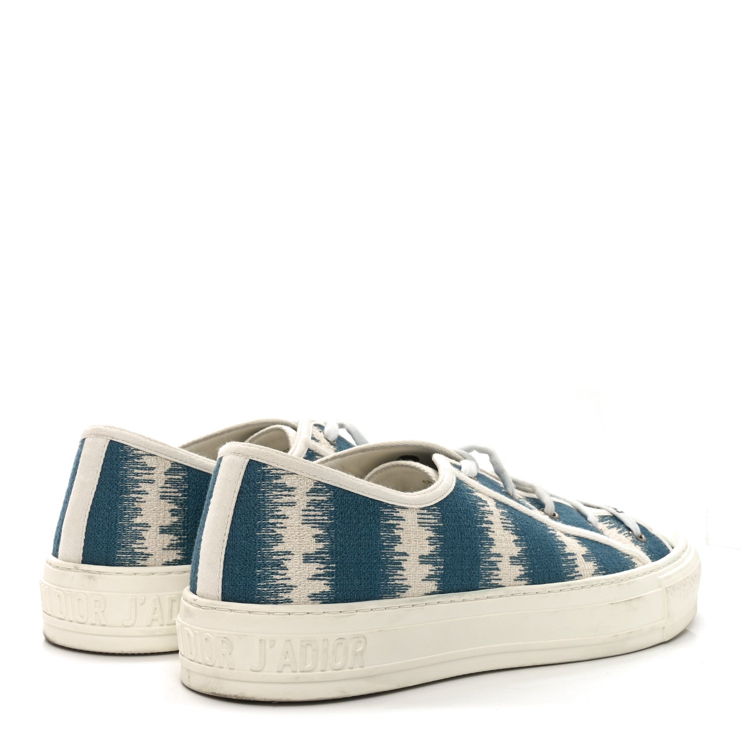 Christian Dior Cotton D-Stripes Walk'N'Dior Low Top Sneakers 42 Deep Ocean 5 of 8