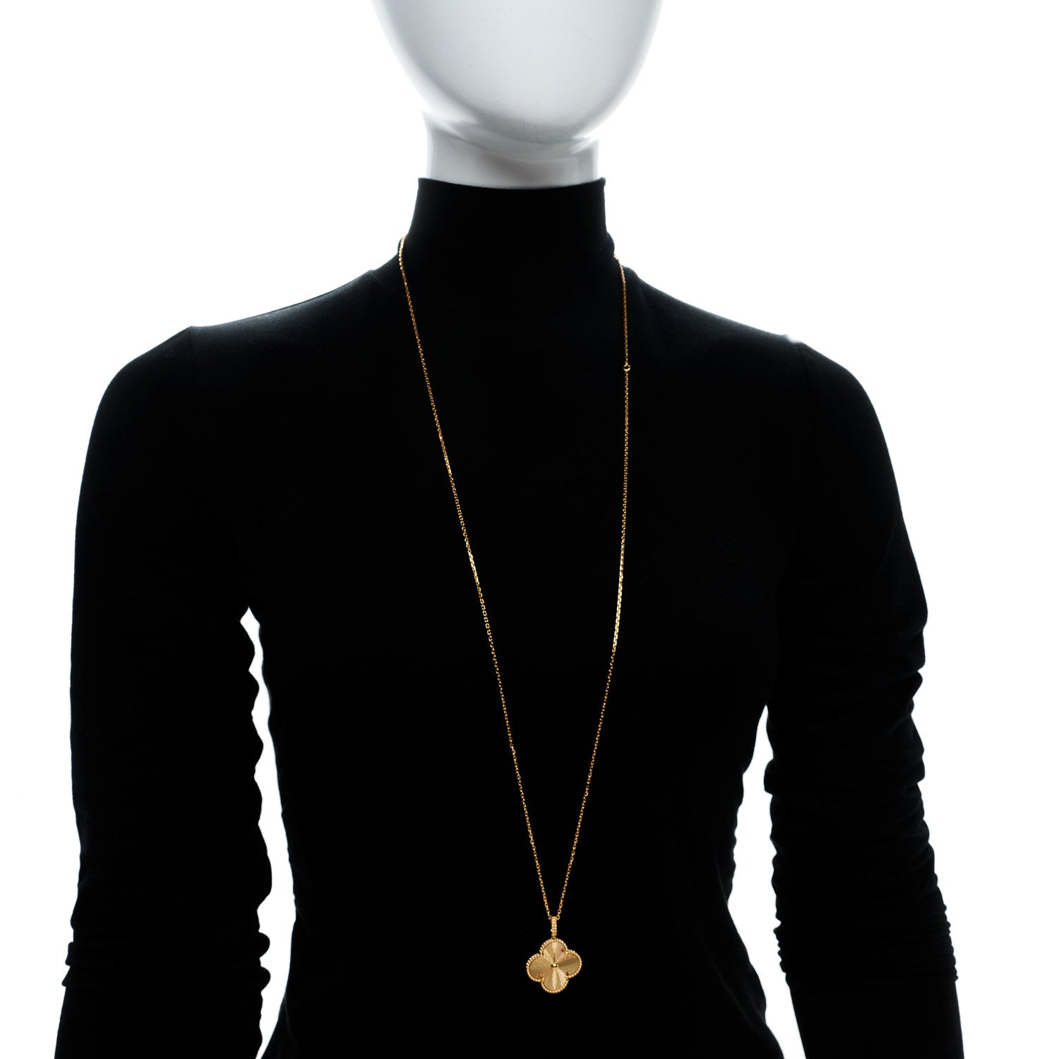 Van Cleef & Arpels 18K Yellow Gold Guilloche Magic Alhambra Long Necklace 2 of 6