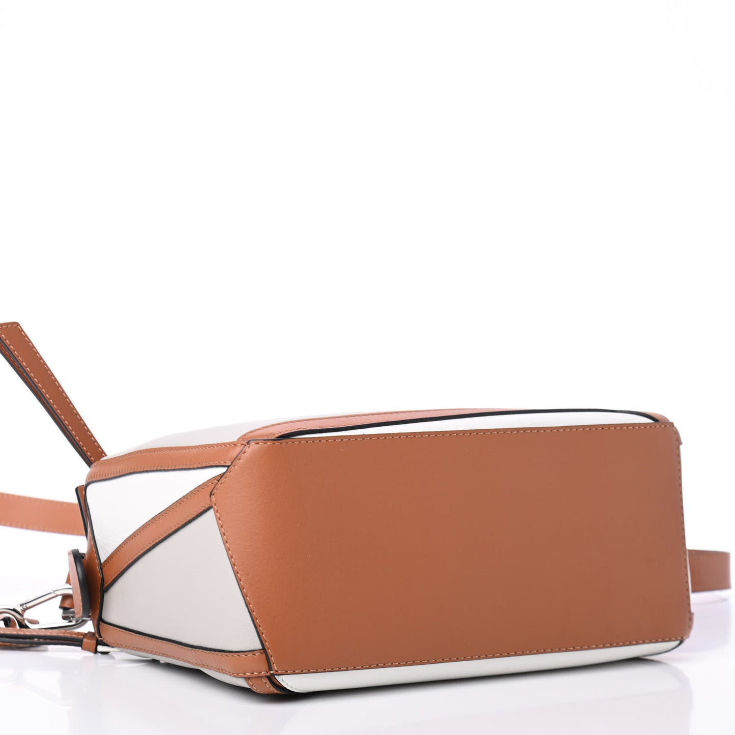 Calfskin Medium Graphic Puzzle Bag Ghost Soft White