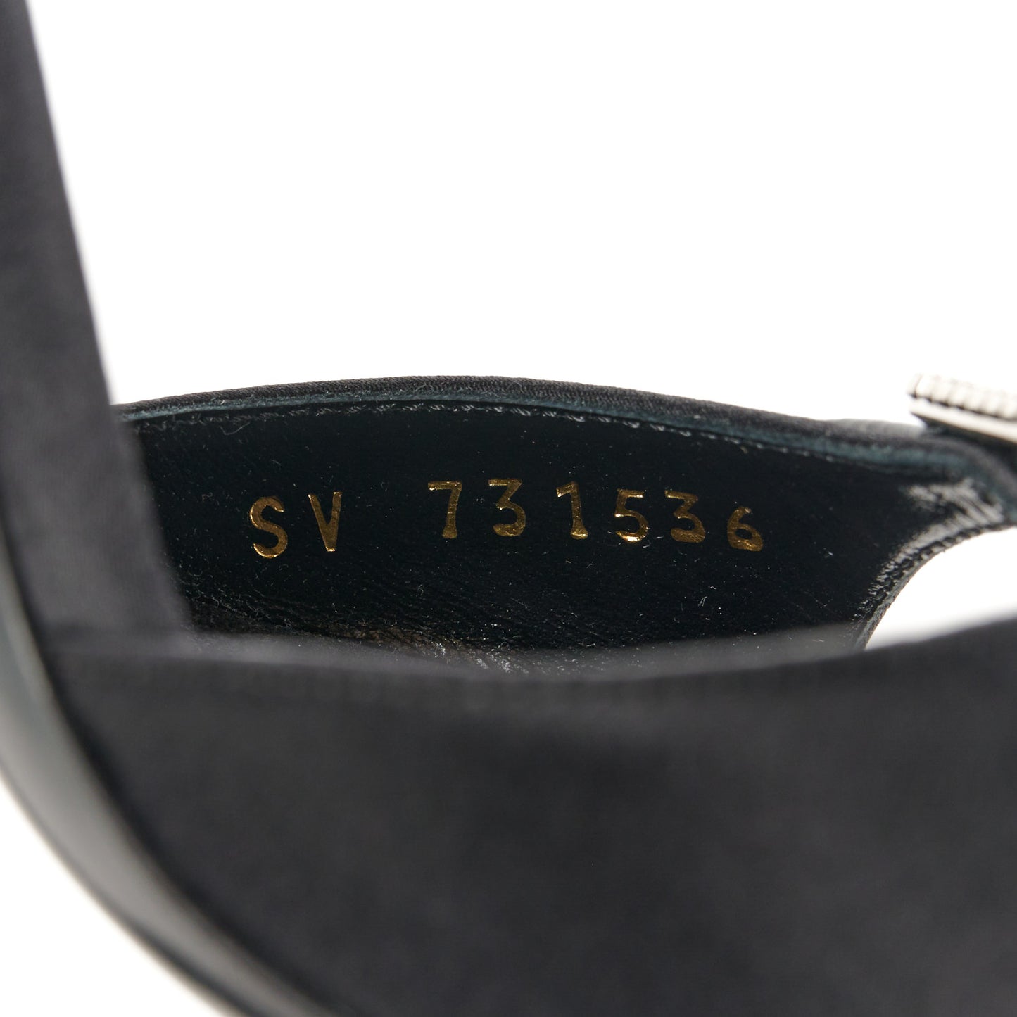 Crepe Satin Melody 105 Ankle Strap Sandals 37 Black