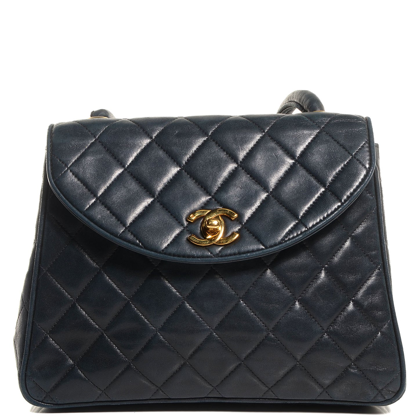 Lambskin Flap Bag Navy