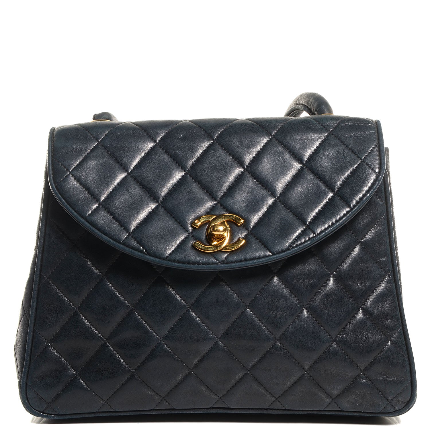 Chanel Lambskin Flap Bag Navy 1 of 9
