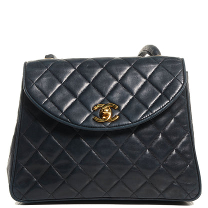 Chanel Lambskin Flap Bag Navy 1 of 9