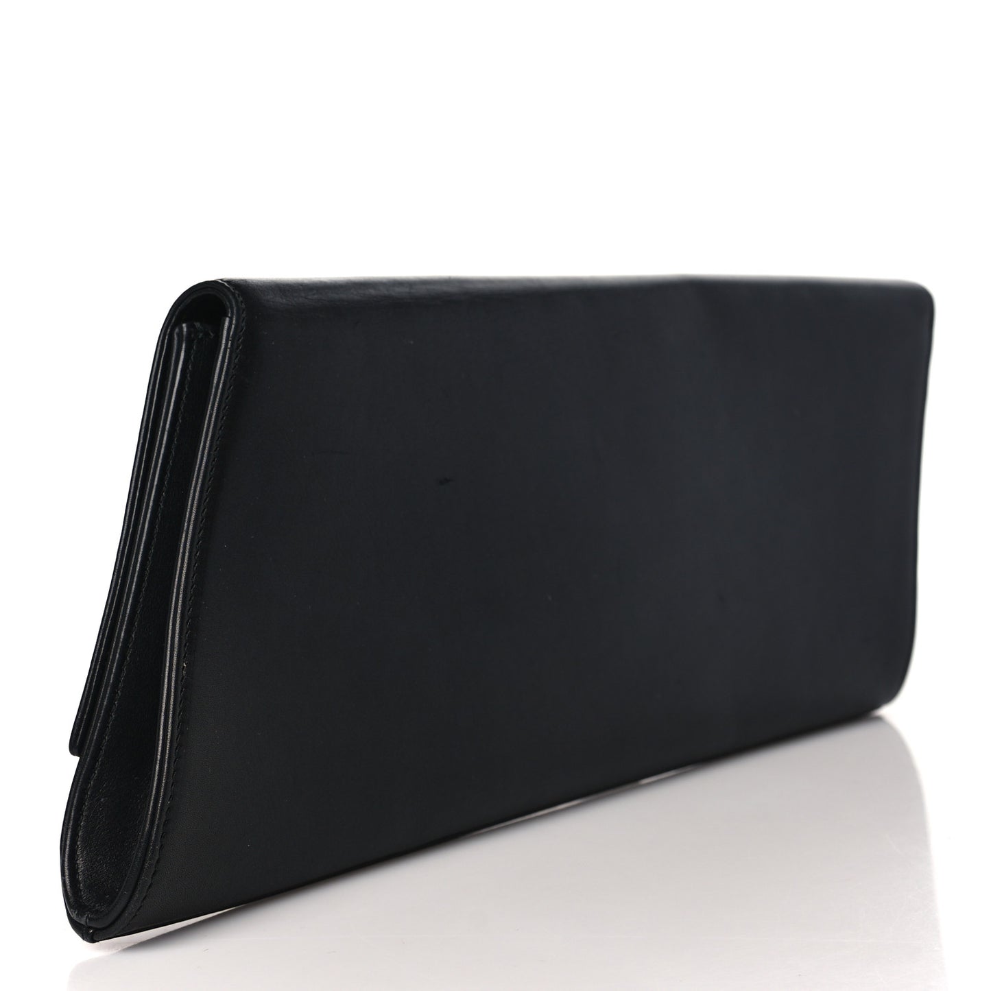 Calfskin Diagonal Clutch Black