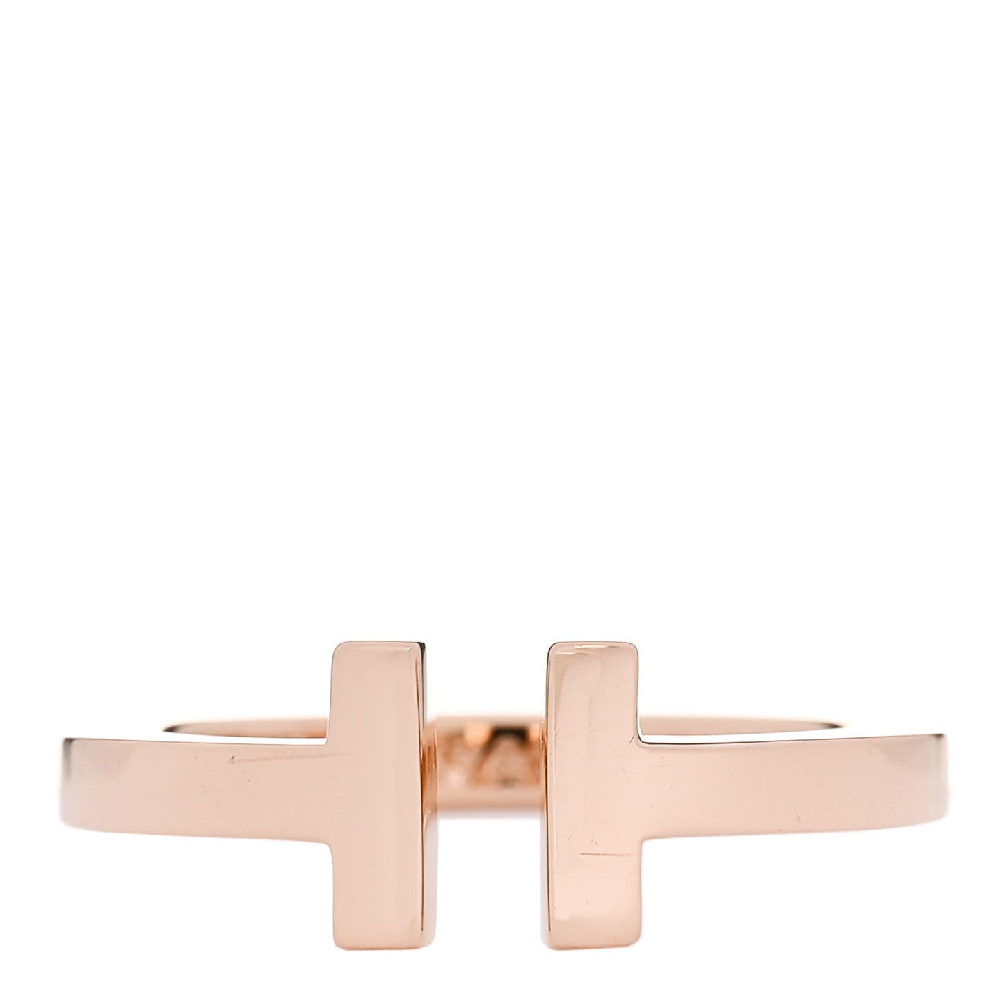 18K Rose Gold T Square Ring 58 8.25