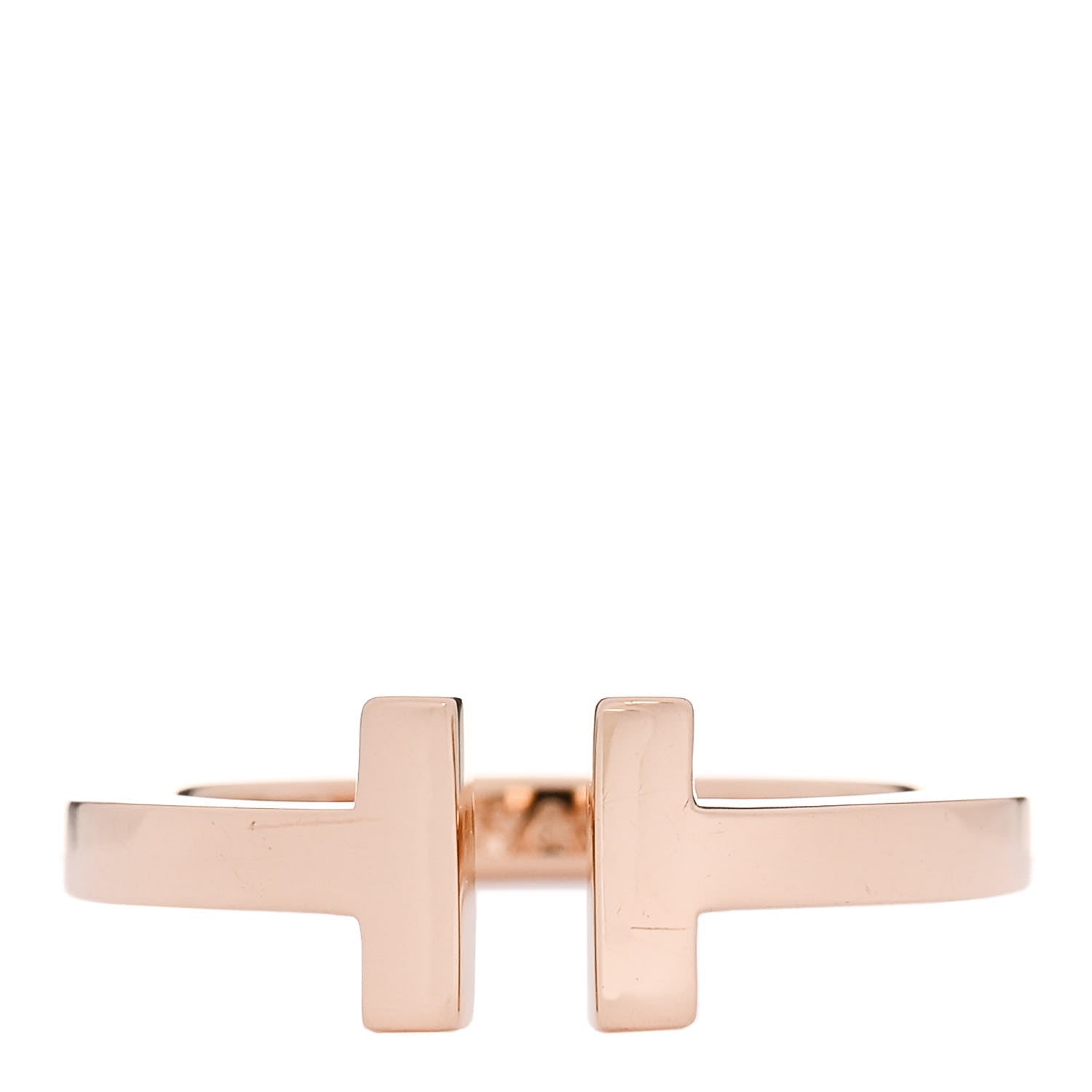 Tiffany 18K Rose Gold T Square Ring 58 8.25 1 of 5