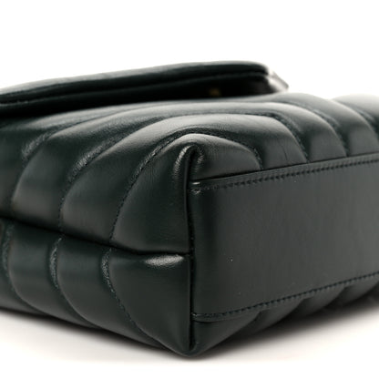 Saint Laurent Calfskin Y Quilted Monogram Toy Loulou Crossbody Bag Deep Green 10 of 11