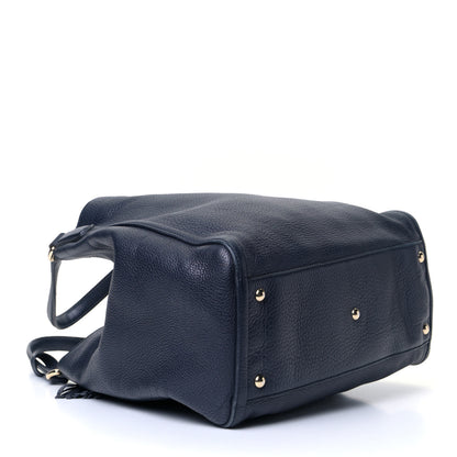 Gucci Pebbled Calfskin Medium Soho Shoulder Bag Blue 3 of 5