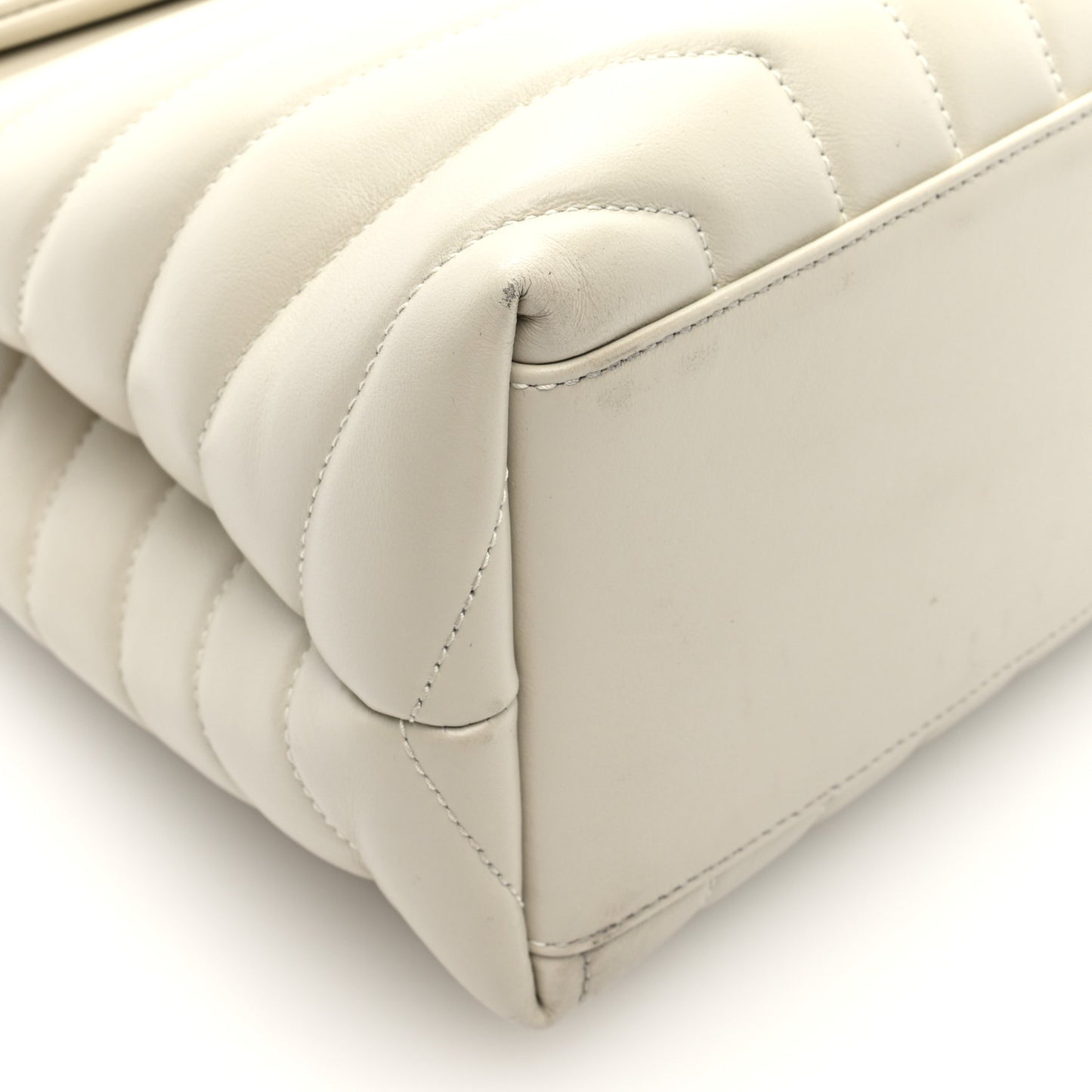 Calfskin Y Quilted Monogram Medium Loulou Chain Satchel Crema Soft