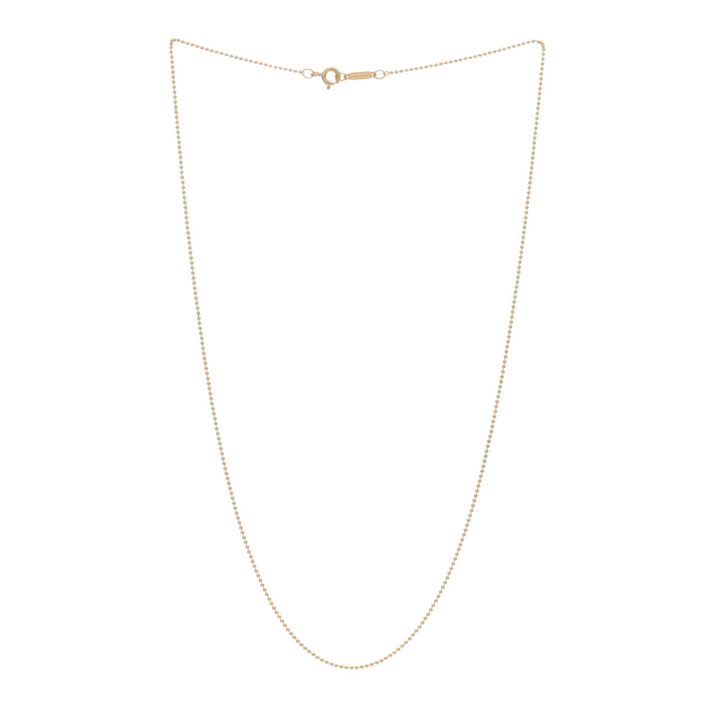 18K Yellow Gold Beaded Chain Necklace 18"
