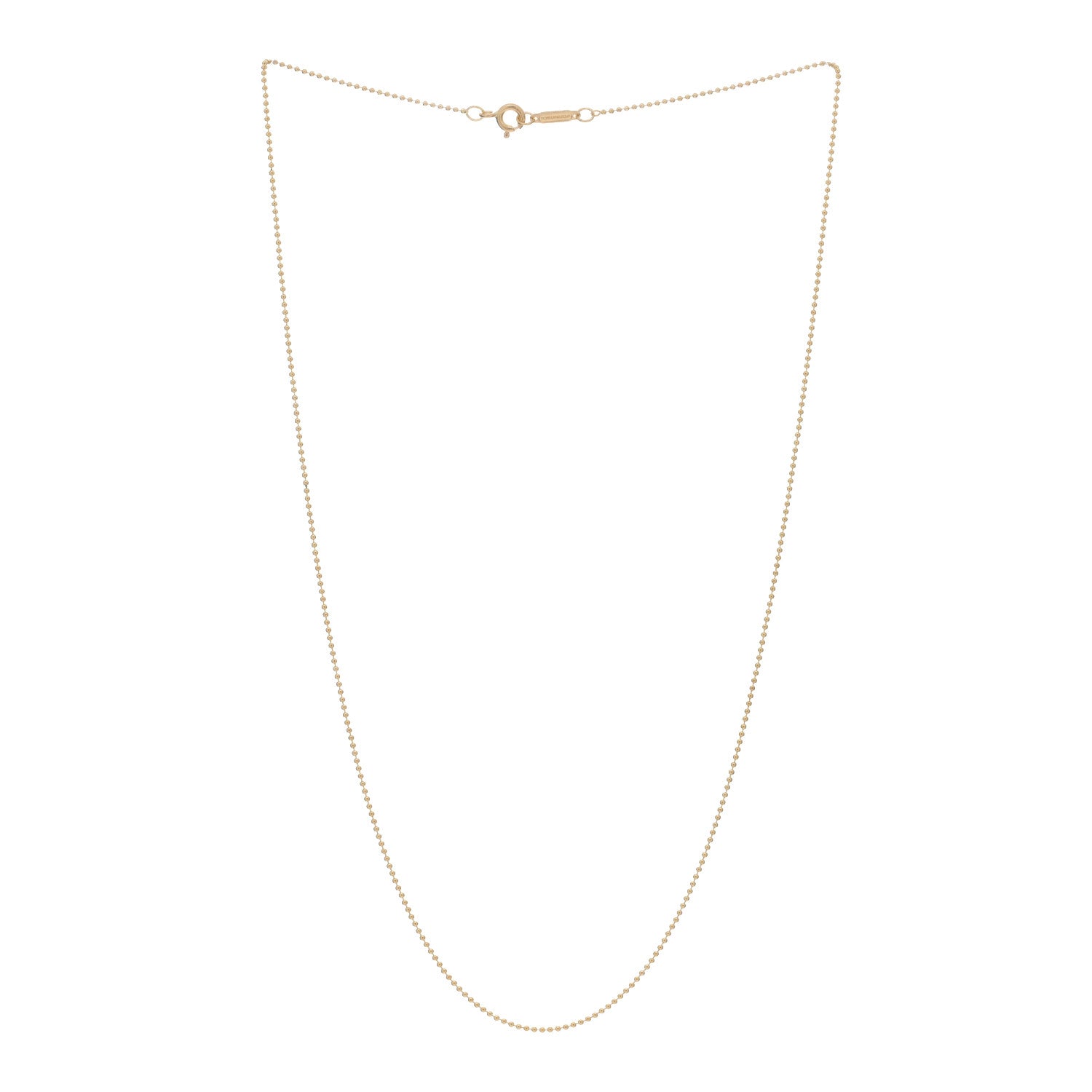 Tiffany 18K Yellow Gold Beaded Chain Necklace 18" 2 of 3