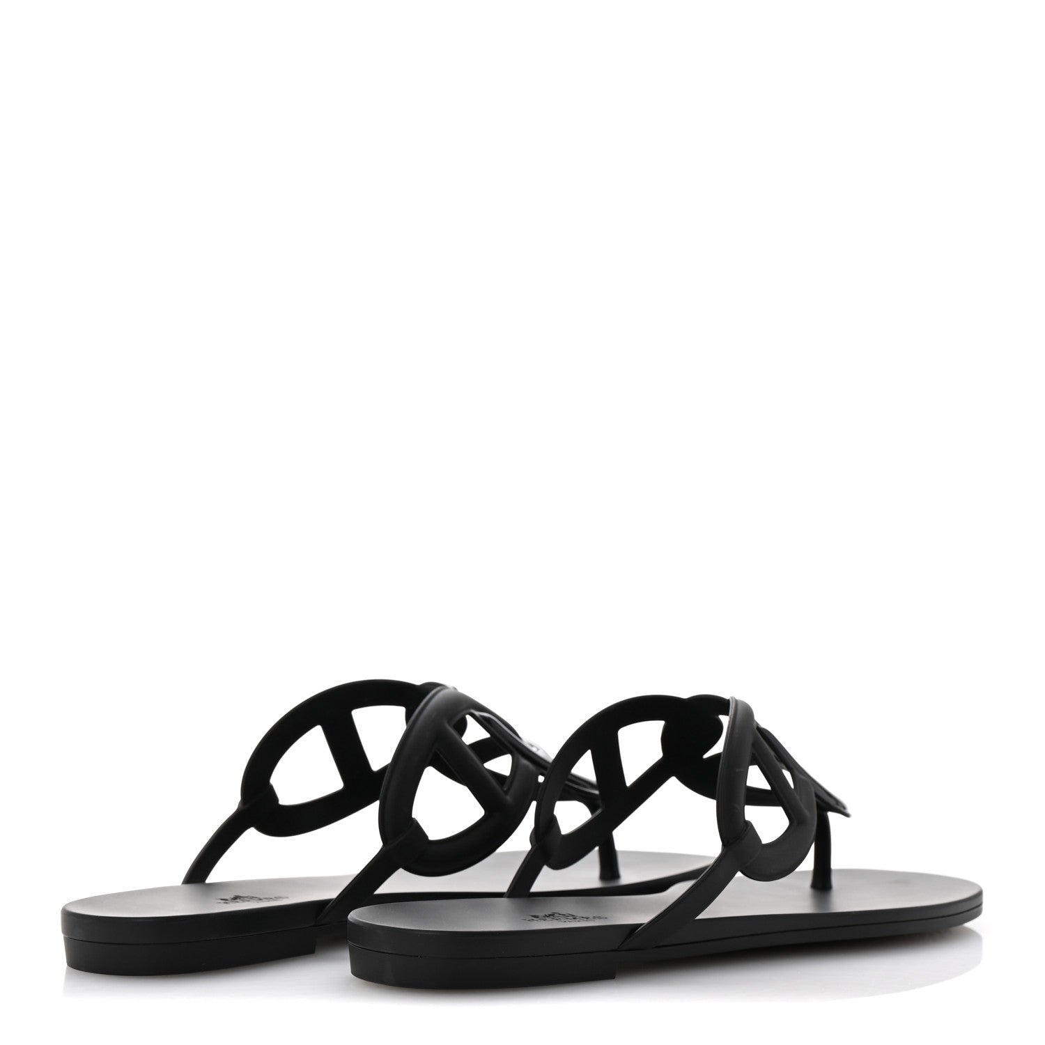 Hermes Rubber Womens Egerie Sandals 41 Black 5 of 9
