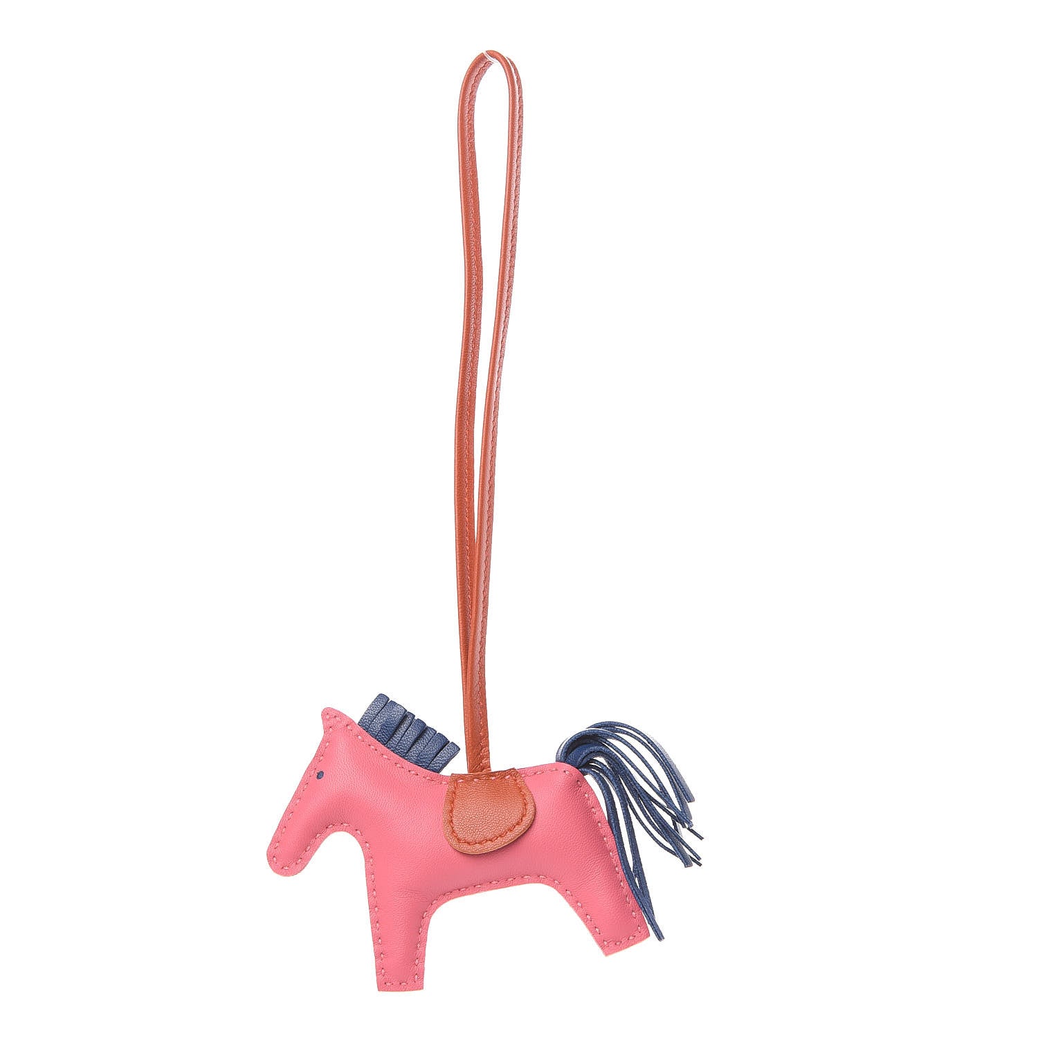 Hermes Milo Lambskin Grigri Rodeo Bag Charm PM Rose Azalee Cornaline Bleu De Malte 1 of 4