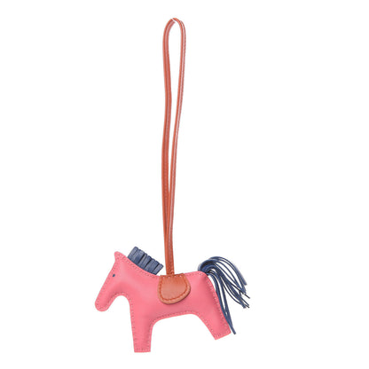 Hermes Milo Lambskin Grigri Rodeo Bag Charm PM Rose Azalee Cornaline Bleu De Malte 1 of 4