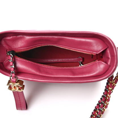 Chanel Aged Calfskin Chevron Quilted Small Gabrielle Hobo Dark Pink 5 of 11