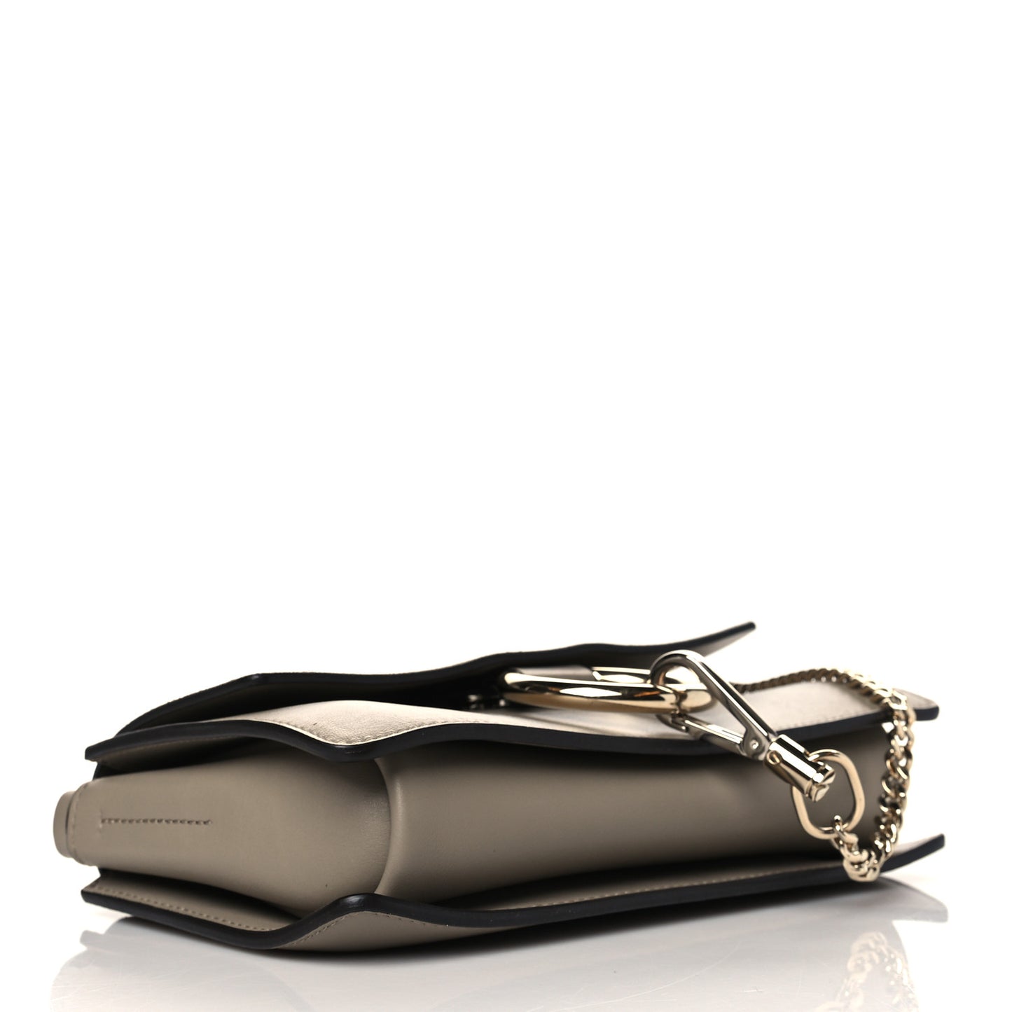 Suede Calfskin Small Faye Shoulder Bag Motty Grey