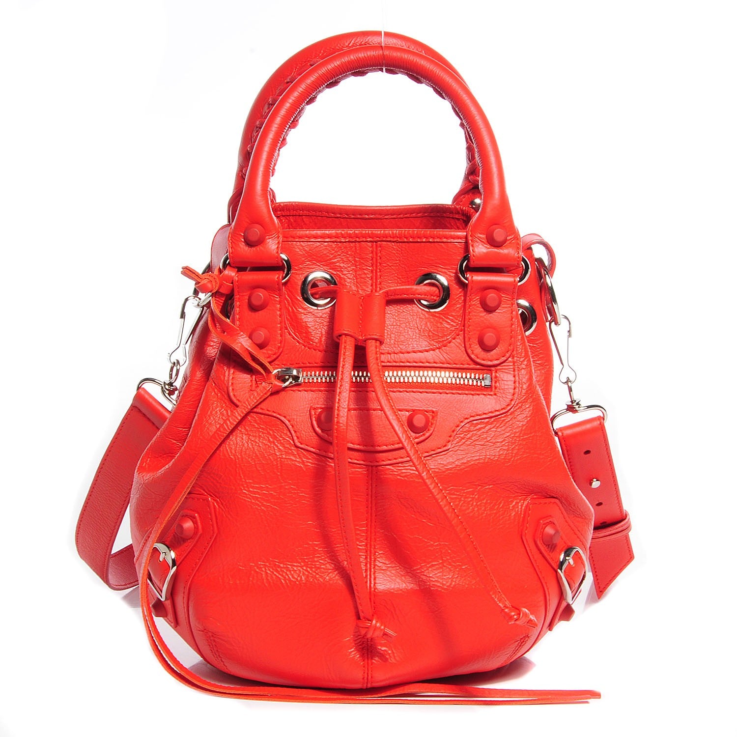Balenciaga Matte Goatskin Rubber Covered Classic Hardware Mini Pompon Rouge Coquelicot Rouge Braise 1 of 13