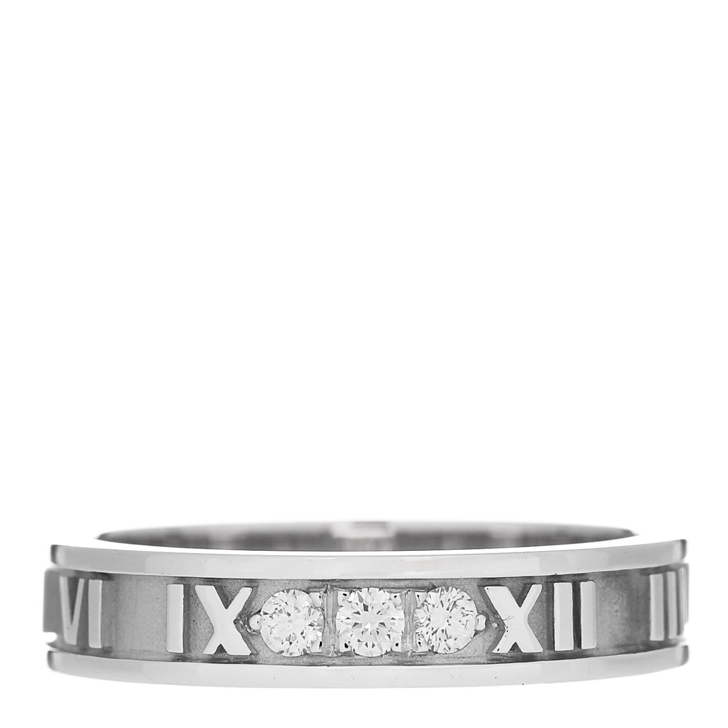 Tiffany 18k White Gold Diamond Atlas Ring 56 7.5 1 of 5