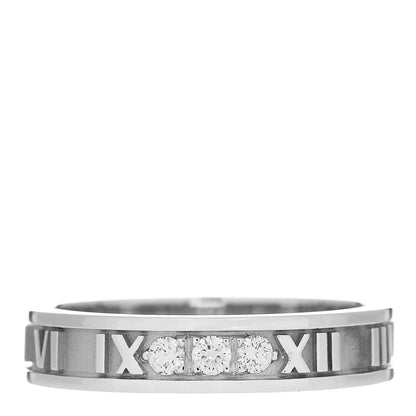 Tiffany 18k White Gold Diamond Atlas Ring 56 7.5 1 of 5