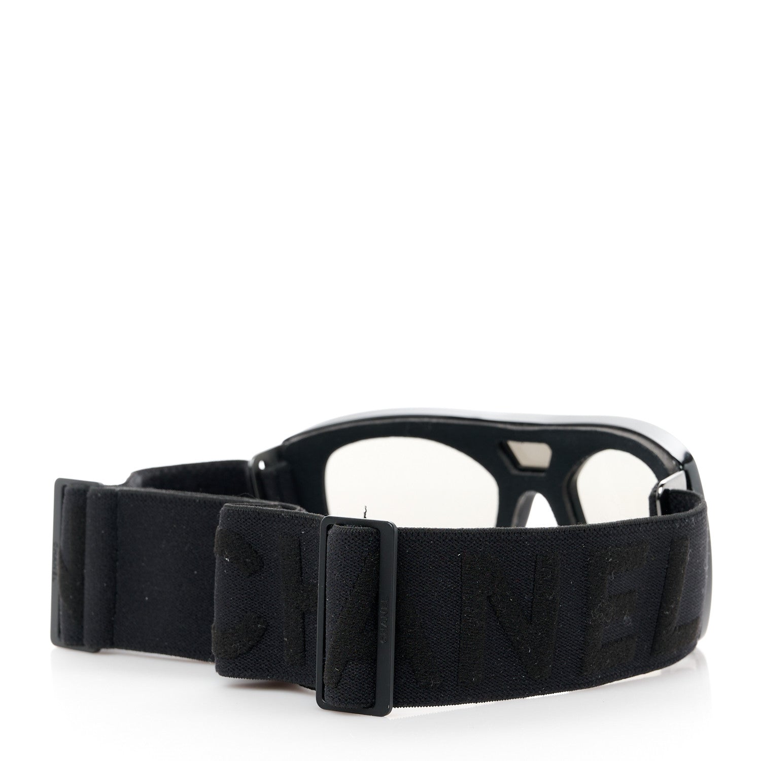 Chanel Acetate Technical Shield Sunglasses Black 3 of 6