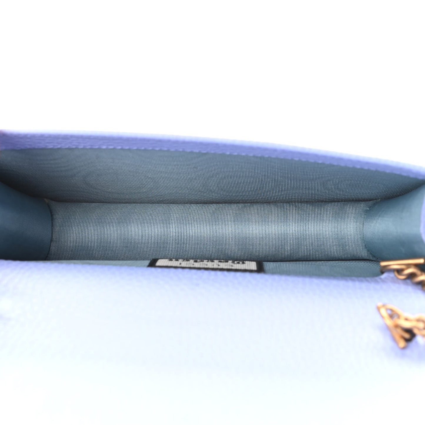 Dollar Calfskin Garden Mystic Cat Chain Wallet Periwinkle