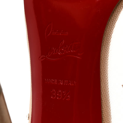 Christian Louboutin Suede Silk Crystal Strass Follies 100 Pumps 39.5 Light Silk 7 of 7