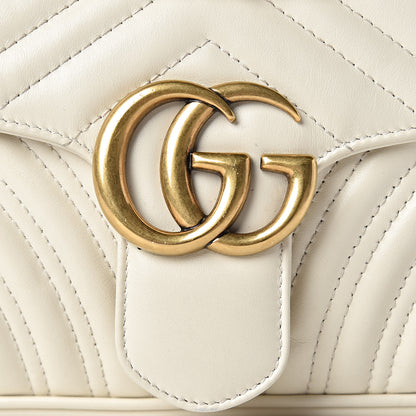 Gucci Calfskin Matelasse Small GG Marmont Shoulder Bag White 11 of 13