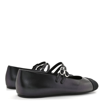 Chanel Lambskin Grosgrain Mary Jane Flats 39 Black 5 of 9