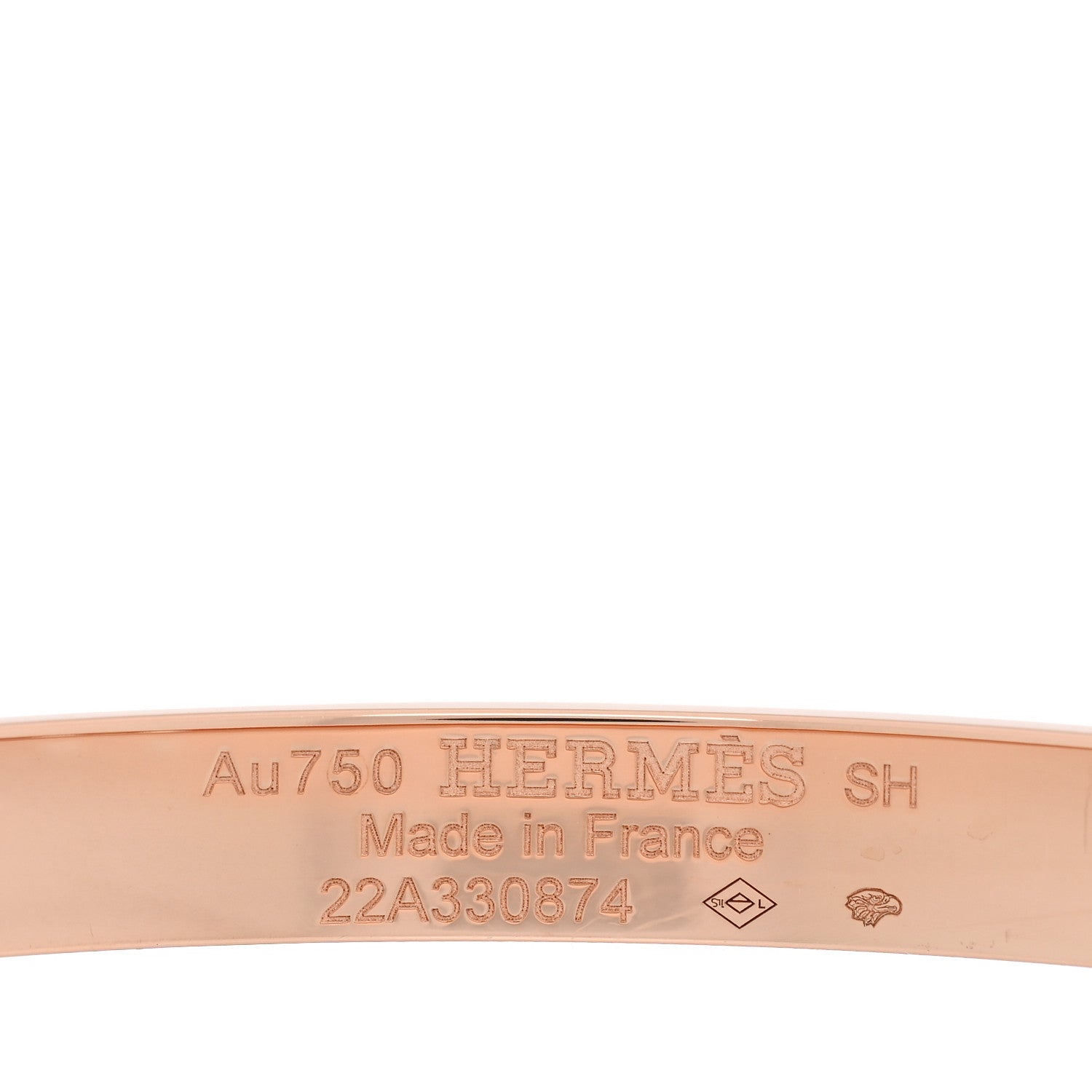 Hermes 18K Rose Gold Diamond PM H D'Ancre Bracelet SH 3 of 4