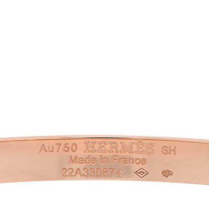 Hermes 18K Rose Gold Diamond PM H D'Ancre Bracelet SH 3 of 4