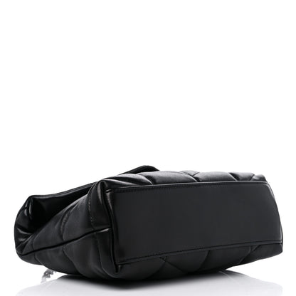 Saint Laurent Lambskin Quilted Toy Loulou Puffer Monogram Chain Satchel Black 4 of 10