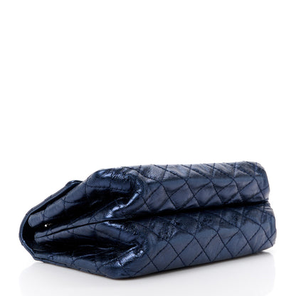 Chanel Metallic Aged Calfskin Quilted Accordion Reissue 2.55 Flap Blue 4 of 14