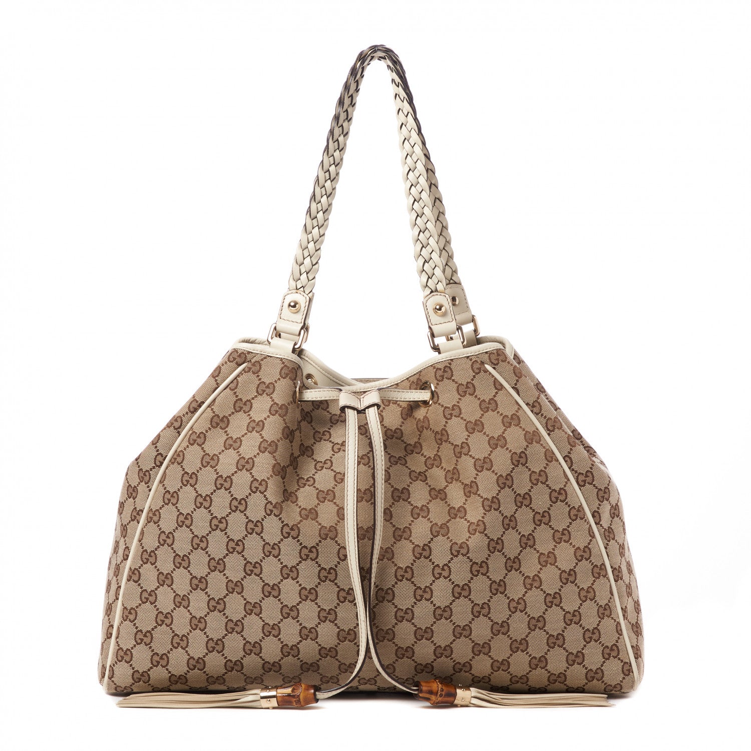 Gucci Monogram Peggy Braided Tote Off White 1 of 12